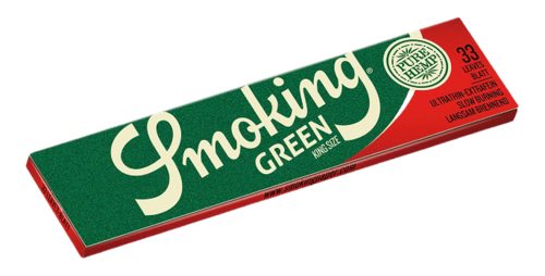 Smoking Green King Size Rolling Papers & Tips
